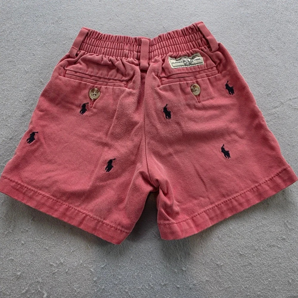 Polo Ralph Lauren Baby Salmon Pink Chino Shorts 12M Classic Embroidered Pony